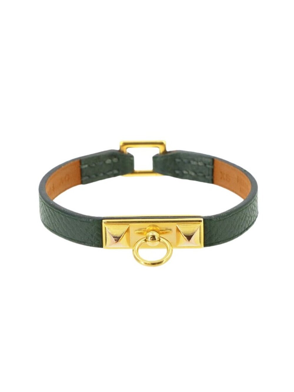 Hermes Mini Rivale Bracelet Epsom Green Gold XS